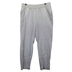 Old Navy Womens Straight Leg Linen Blend Pull On Pants Beige Large‎ Tall Neutral